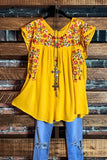 Bright Spirit Embroidered Blouse in Lemon Yellow
