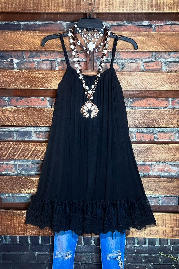 SO THIS IS LOVE LACE SLIP DRESS EXTENDER IN BLACK