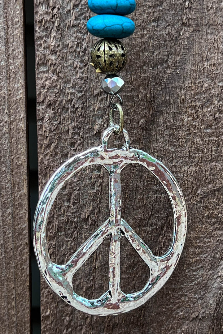 Peace & Love Multi-Color Beads Boho Necklace