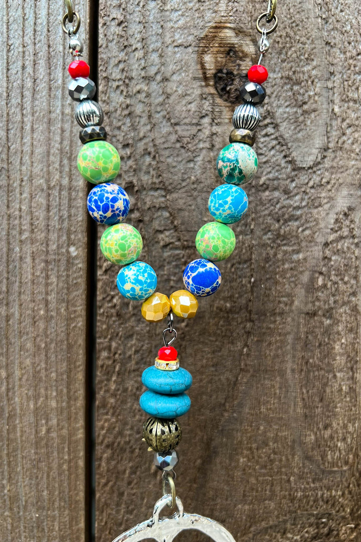 Peace & Love Multi-Color Beads Boho Necklace