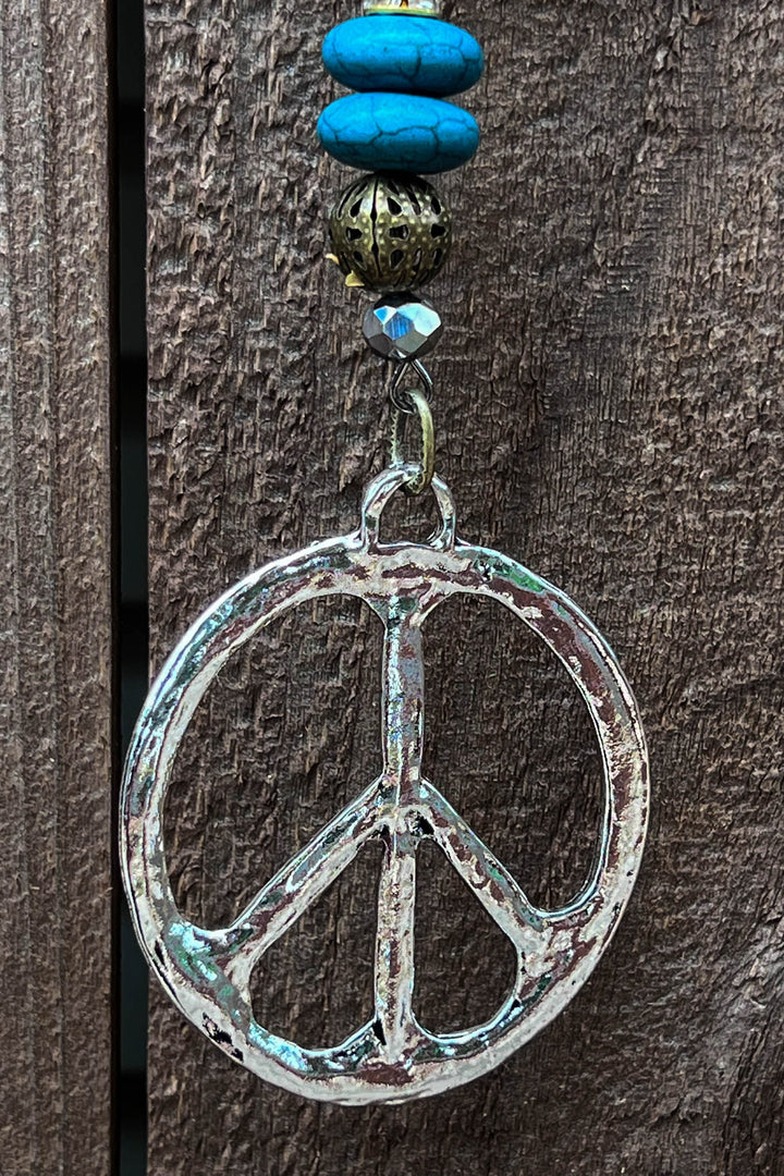 Peace & Love Multi-Color Beads Boho Necklace