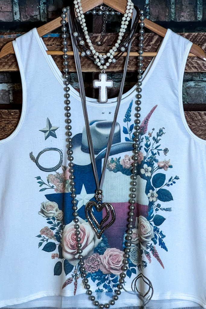 Fab Texas Lace Layer Tank Top in Multi-Color