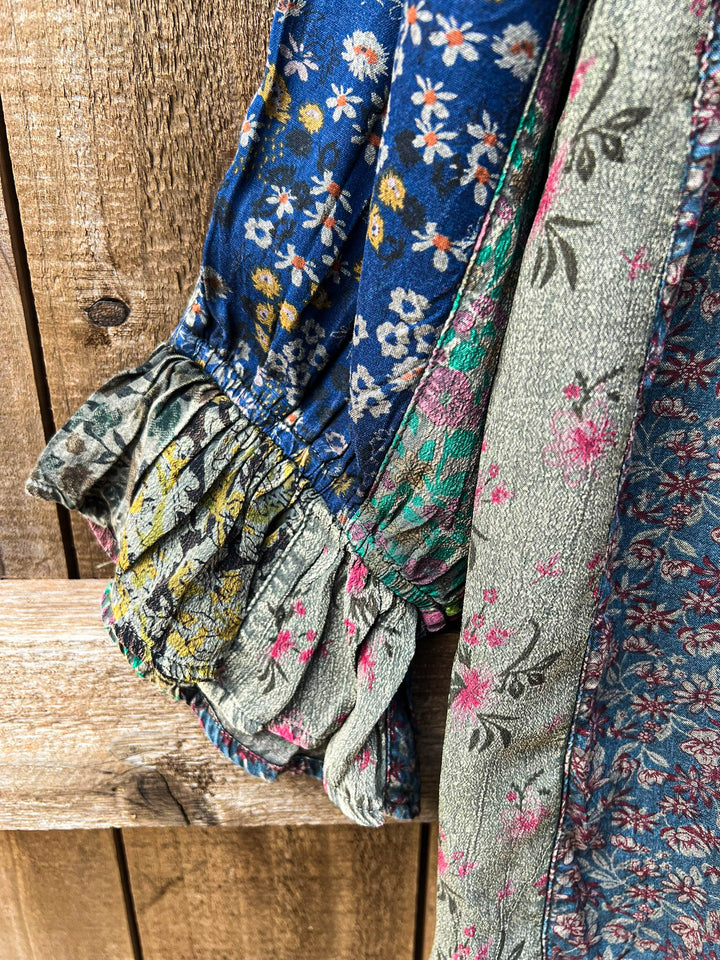 Trellis Winds Patchwork Multi-Color Top