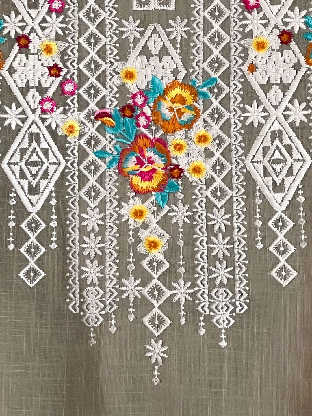 100% Cotton Embroidered Top Natural Color -------- Sale