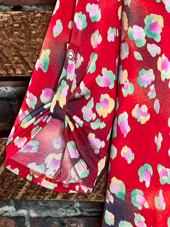 20-24 SALE - RED & MULTI-COLOR BLOUSE-------SALE