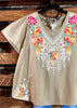 100% Cotton Embroidered Top Sizes 14 - 18  Natural Color -------- Sale