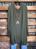 FOREVER PERFECTLY SIMPLE & OVERSIZED T-TUNIC IN ASH OLIVE