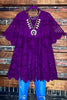 A FAIRYTALE PRETTY 100% COTTON CROCHET LACE TUNIC IN PURPLE