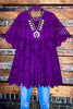 A FAIRYTALE PRETTY 100% COTTON CROCHET LACE TUNIC IN PURPLE