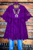 A FAIRYTALE PRETTY 100% COTTON CROCHET LACE TUNIC IN PURPLE