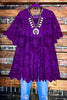 A FAIRYTALE PRETTY 100% COTTON CROCHET LACE TUNIC IN PURPLE
