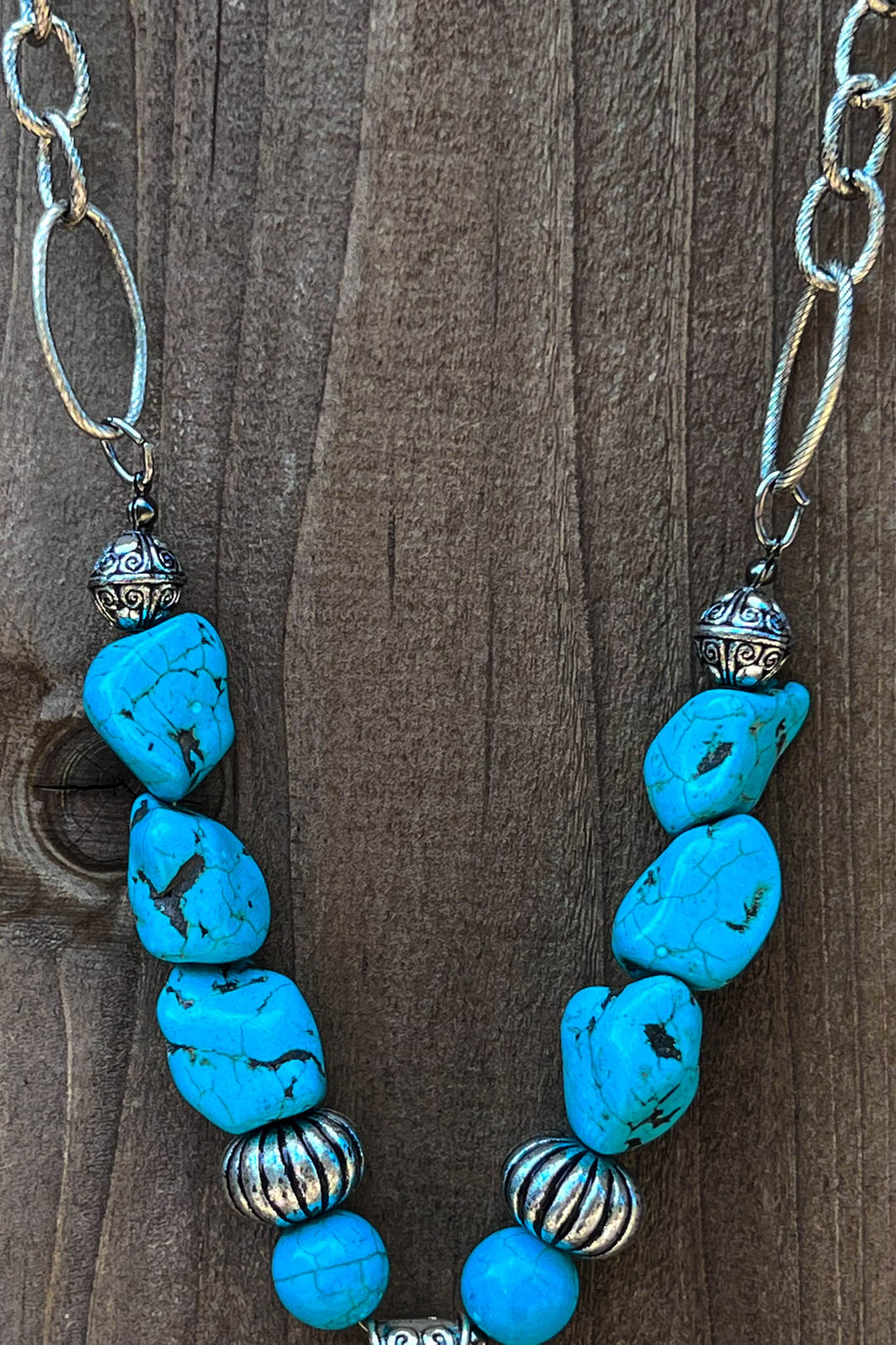 You Belong To Me Cross Necklace in Blue Turquoise