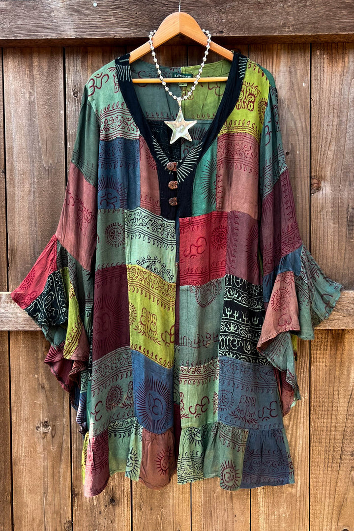 Light Spirit Patchwork Kimono Jacket Multi-Color