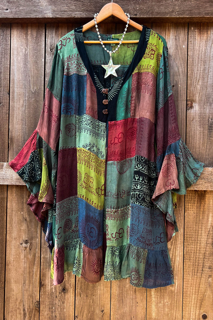 Light Spirit Patchwork Kimono Jacket Multi-Color