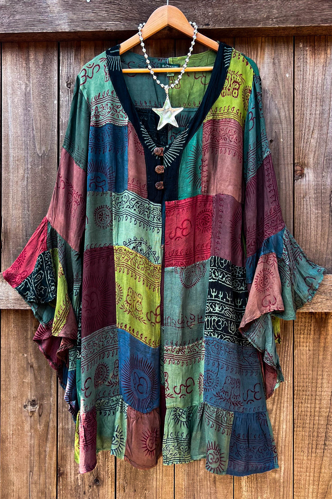 Light Spirit Patchwork Kimono Jacket Multi-Color