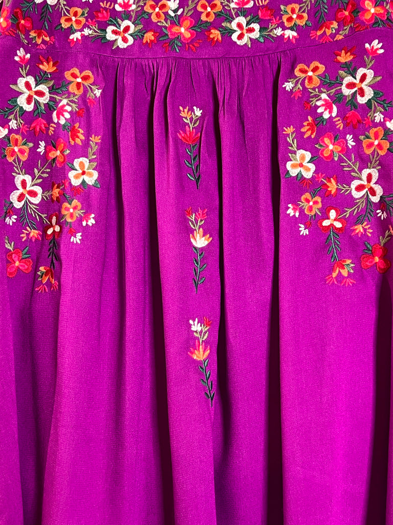 BEGIN THE JOURNEY EMBROIDERED TOP IN MAGENTA