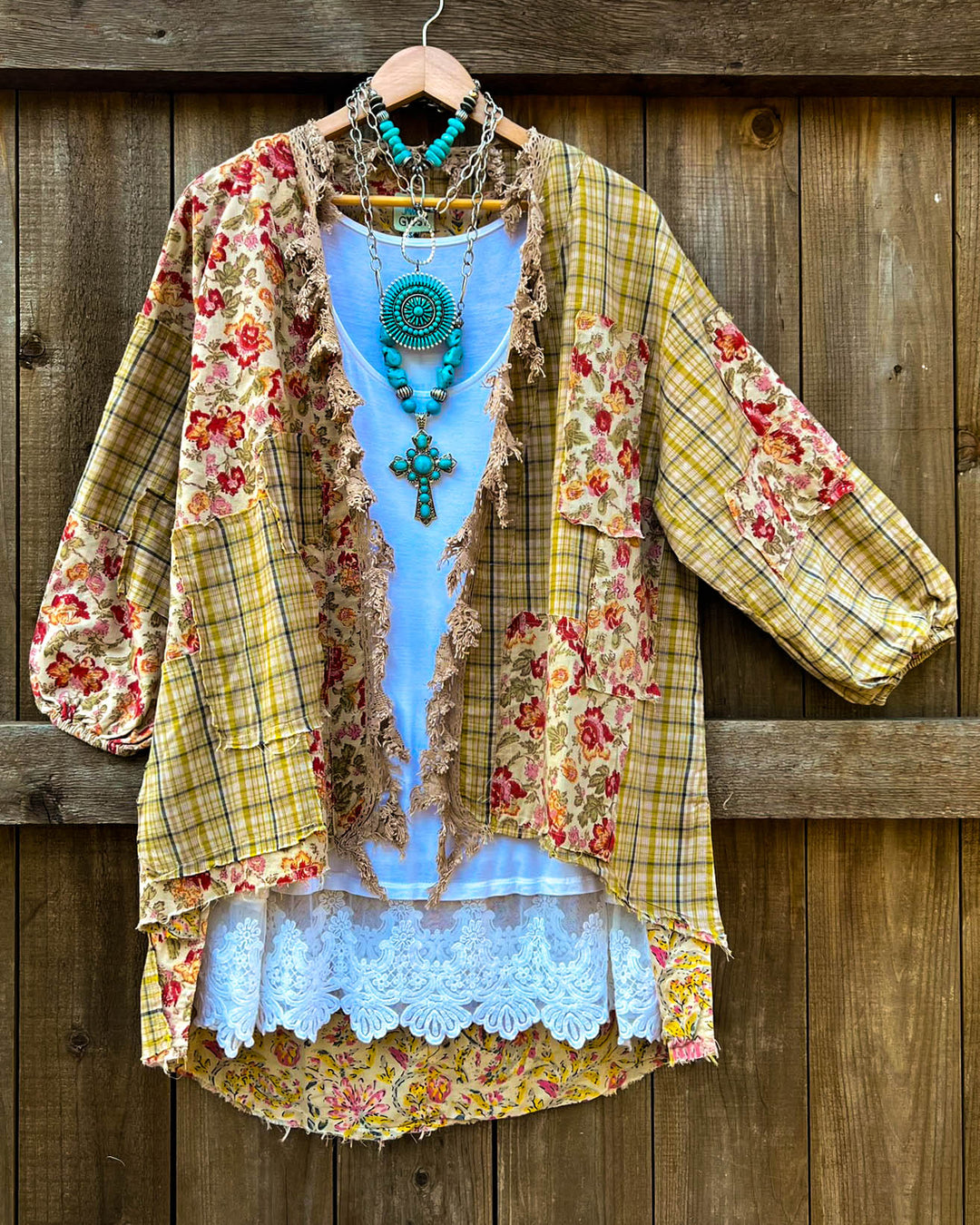Patchwork Sunrise Boho-Artisan Jacket - Made in USA