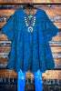 A FAIRYTALE PRETTY 100% COTTON CROCHET LACE TUNIC IN TEAL