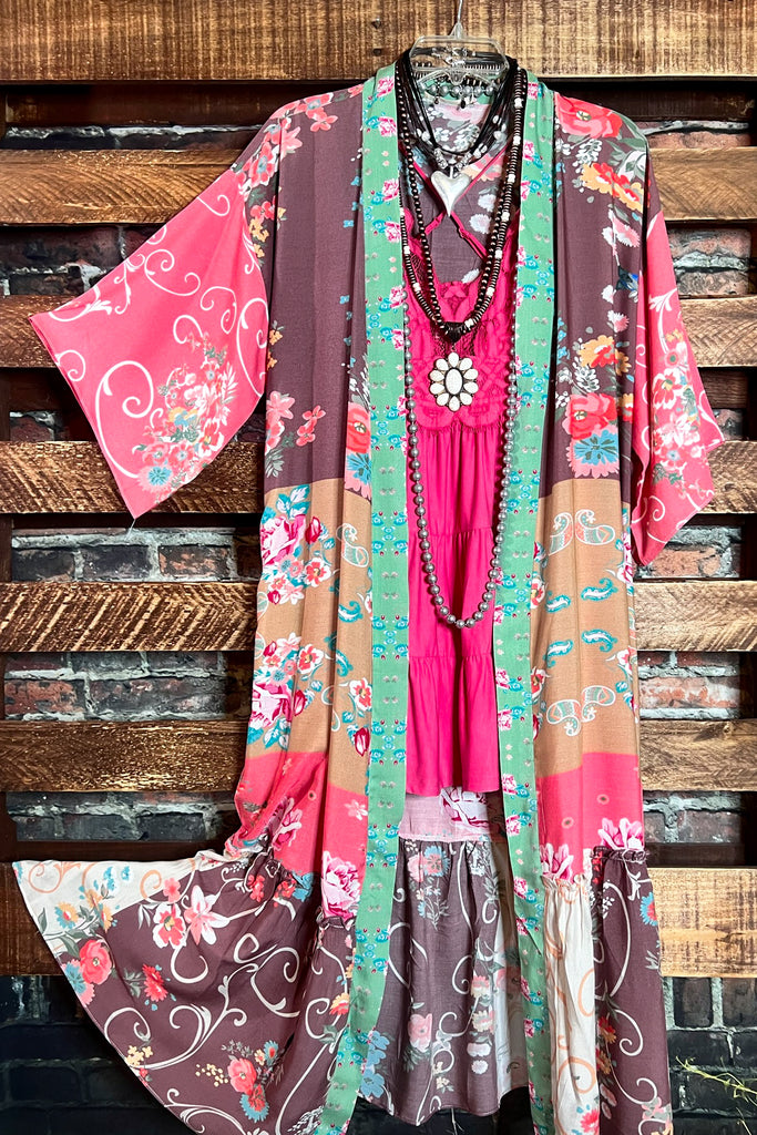 SEDONA SOUL BOHO MAXI KIMONO IN MULTI-COLOR