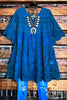 A FAIRYTALE PRETTY 100% COTTON CROCHET LACE TUNIC IN TEAL