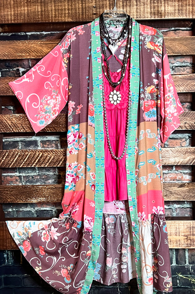 SEDONA SOUL BOHO MAXI KIMONO IN MULTI-COLOR