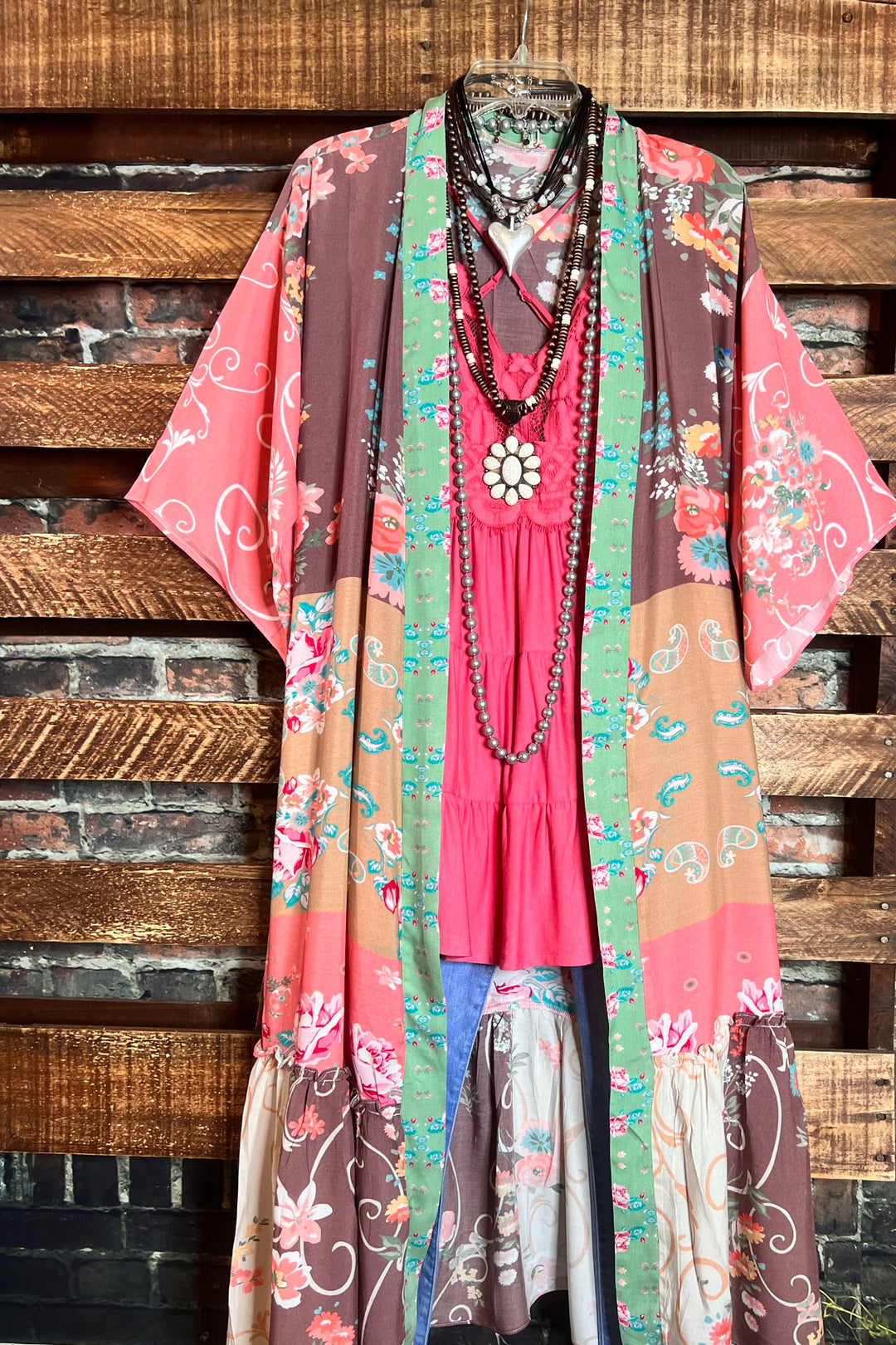 SEDONA SOUL BOHO MAXI KIMONO IN MULTI-COLOR
