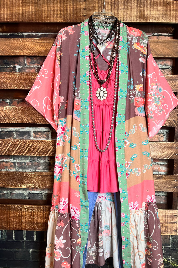 SEDONA SOUL BOHO MAXI KIMONO IN MULTI-COLOR