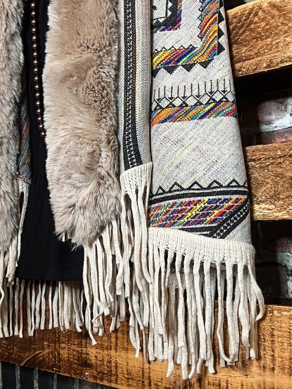 CACTUS & ARROW FLYING HIGH BOHO VEST IN TAUPE