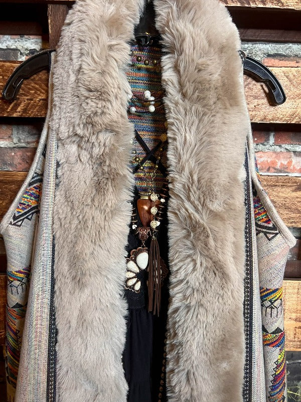 S-XL SIZE VEST IN TAUPE & MULTI ---------SALE