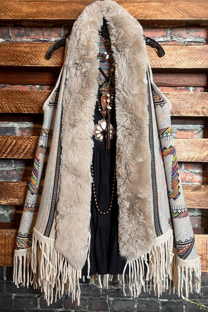 S-XL SIZE VEST IN TAUPE & MULTI ---------SALE