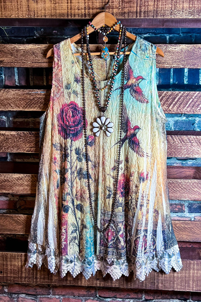 Worth The View Fab Print Lace Layering Tunic