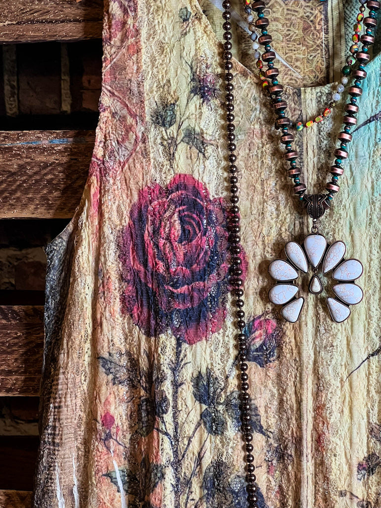 Worth The View Fab Print Lace Layering Tunic