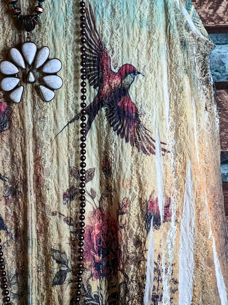 Worth The View Fab Print Lace Layering Tunic