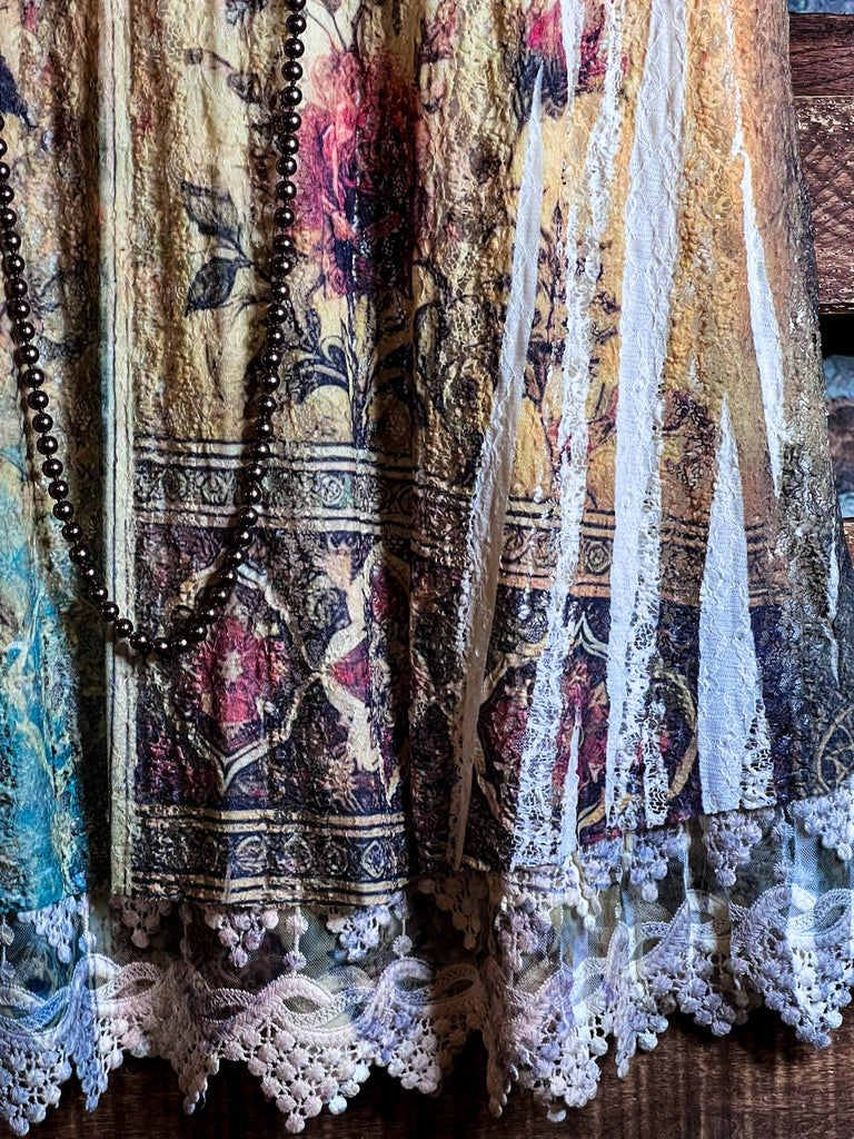 Worth The View Fab Print Lace Layering Tunic
