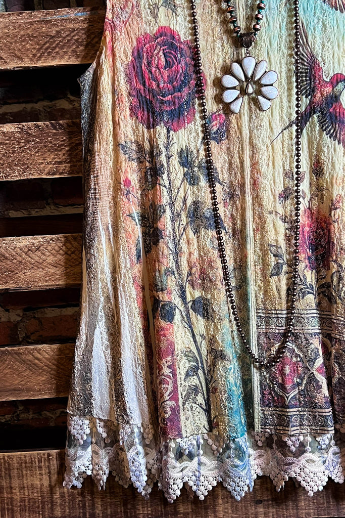 Worth The View Fab Print Lace Layering Tunic