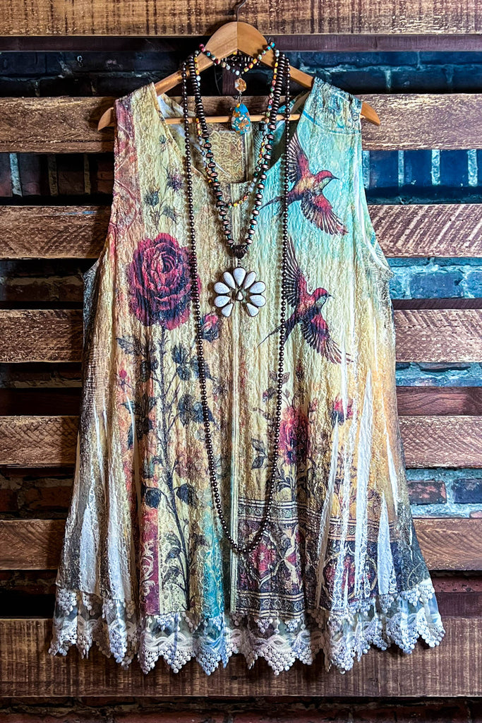 Worth The View Fab Print Lace Layering Tunic
