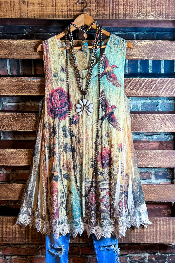 Worth The View Fab Print Lace Layering Tunic