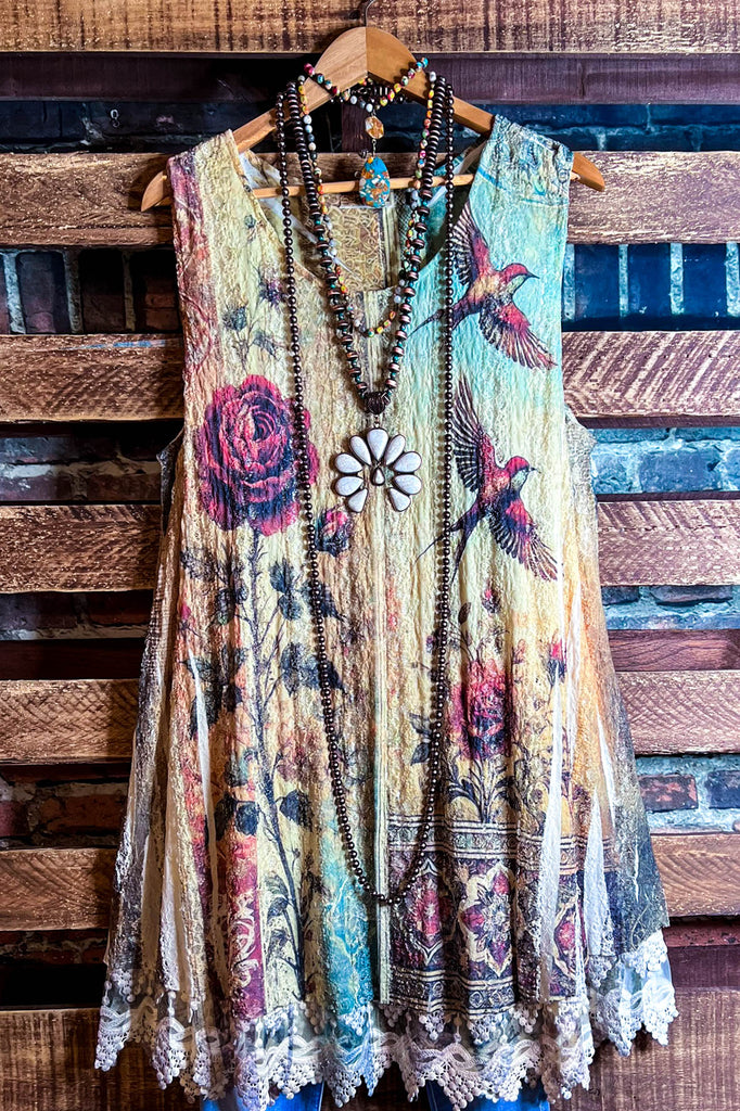 Worth The View Fab Print Lace Layering Tunic