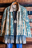 BLISSFUL MOMENTS FAB LACE JACKET IN BLUE DENIM COLOR