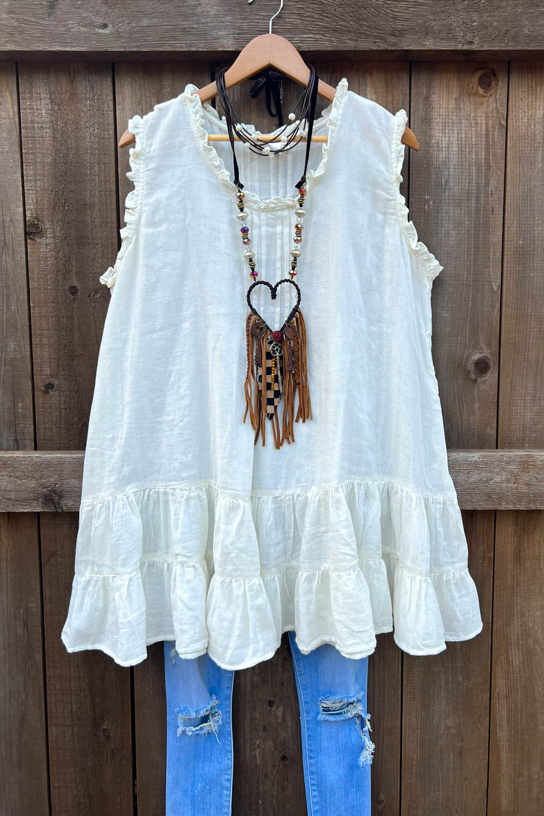 JUST THE SIMPLE THINGS 1OO% COTTON TUNIC - WHITE