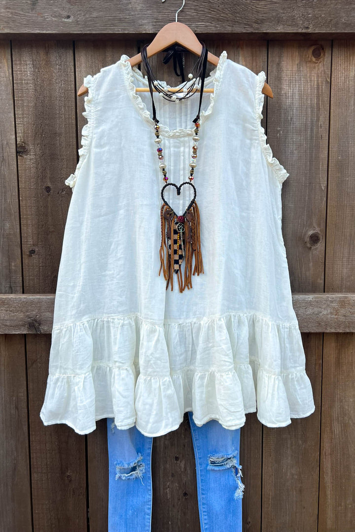 JUST THE SIMPLE THINGS 1OO% COTTON TUNIC - WHITE