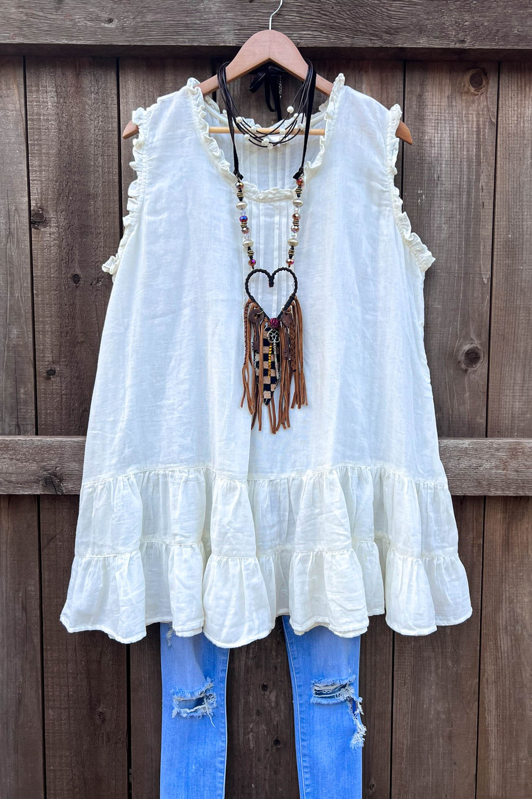 JUST THE SIMPLE THINGS 1OO% COTTON TUNIC - WHITE