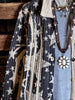 BLISSFUL MOMENTS FAB LACE JACKET IN BLACK & BEIGE