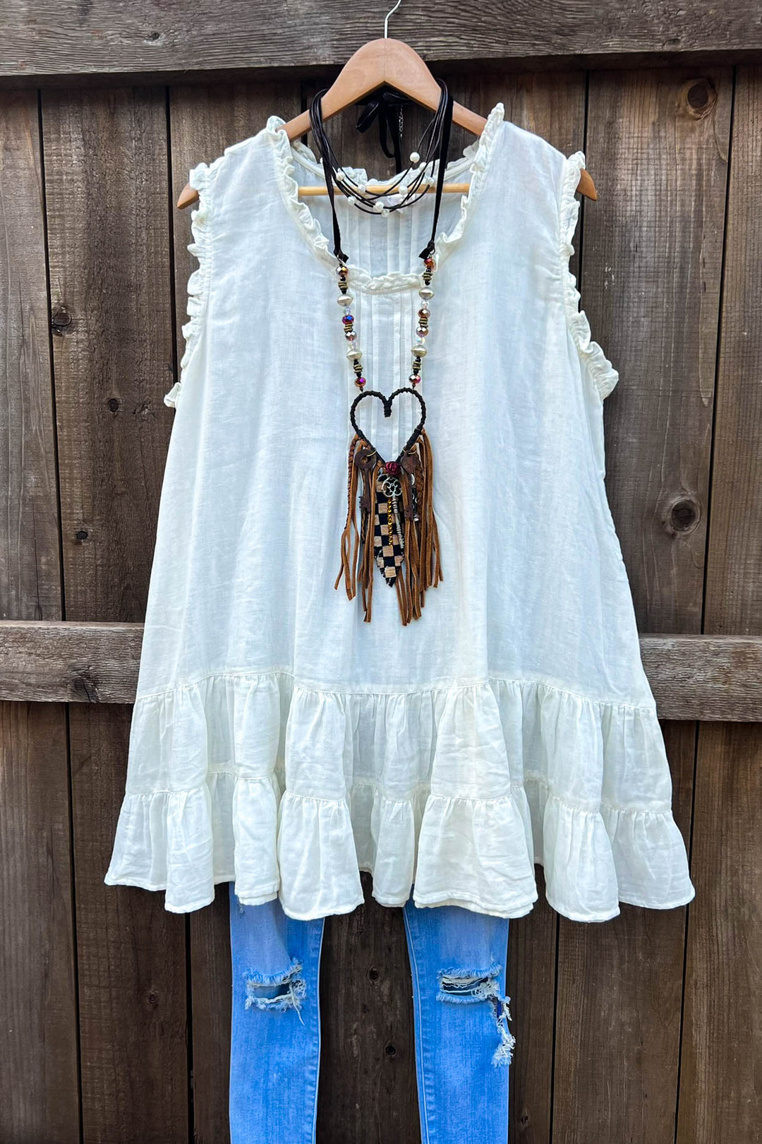 JUST THE SIMPLE THINGS 1OO% COTTON TUNIC - WHITE