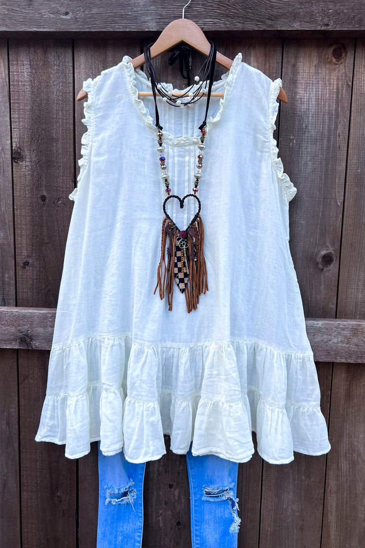 JUST THE SIMPLE THINGS 1OO% COTTON TUNIC - WHITE