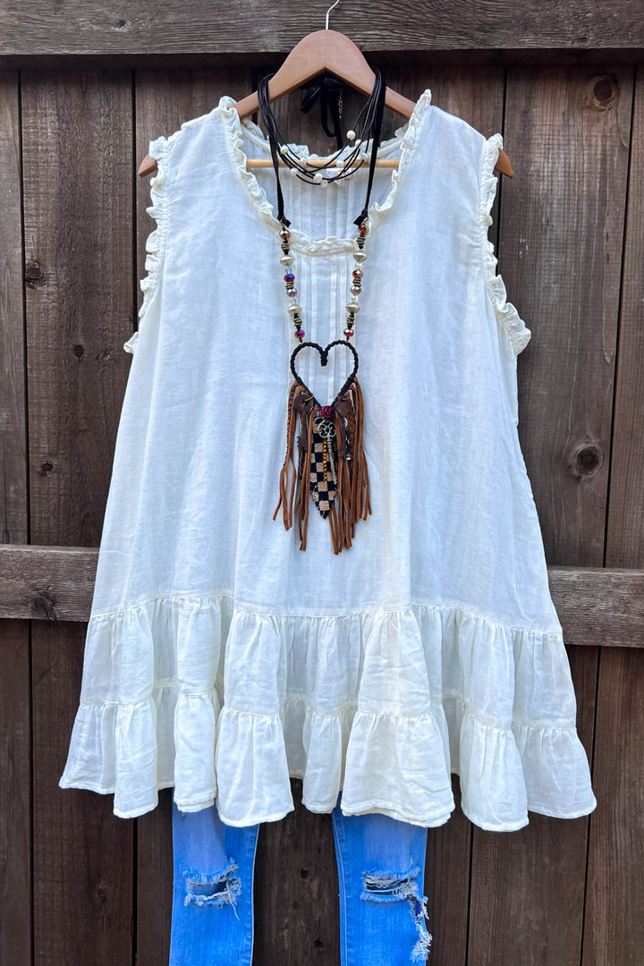 JUST THE SIMPLE THINGS 1OO% COTTON TUNIC - WHITE