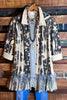 BLISSFUL MOMENTS FAB LACE JACKET IN BLACK & BEIGE