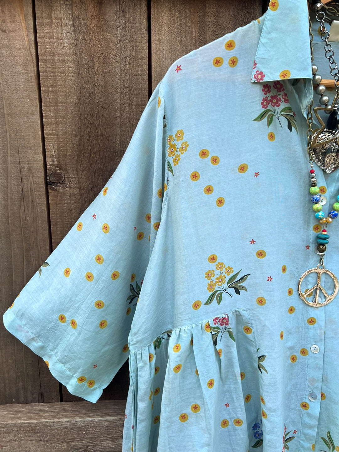 INFINITE POSSIBILITIES OVERSIZED LIGHTWEIGHT SHIRT IN BLUE SAGE
