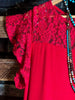 CITY OF LOVE LACE TUNIC IN RED