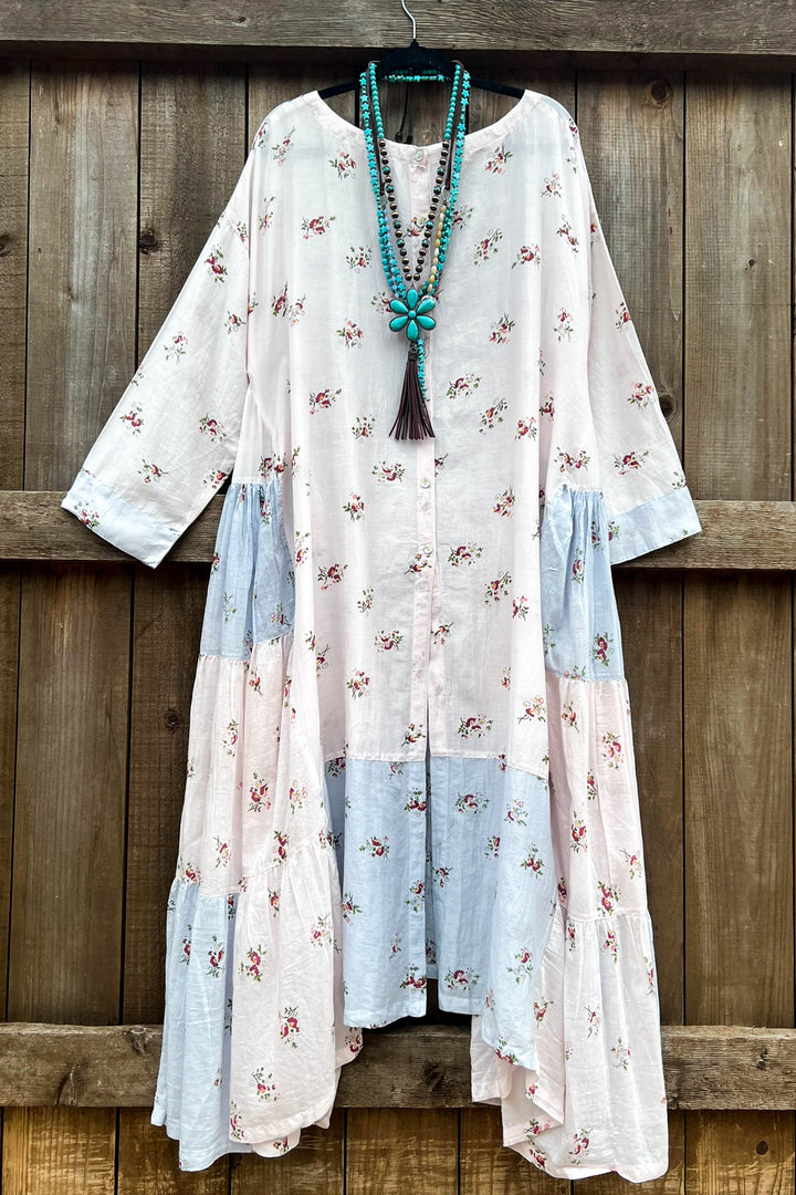 Lightly Covered Duster Oversized Light Blue/Pink